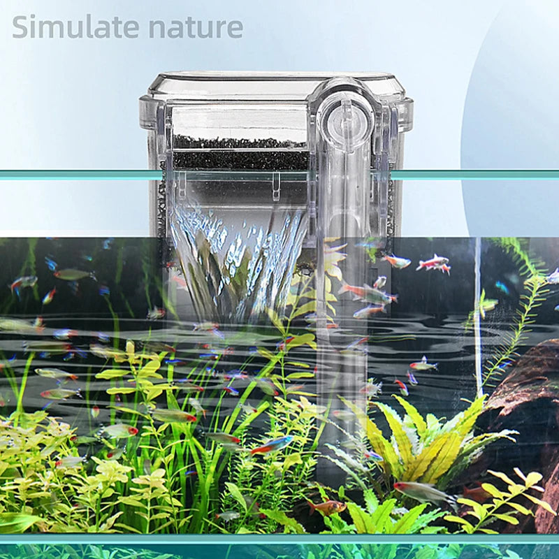 Aquarium Hang On Mini Filter USB Power Interface 2.5W 250H/L For Fish Tanks Below 30cm