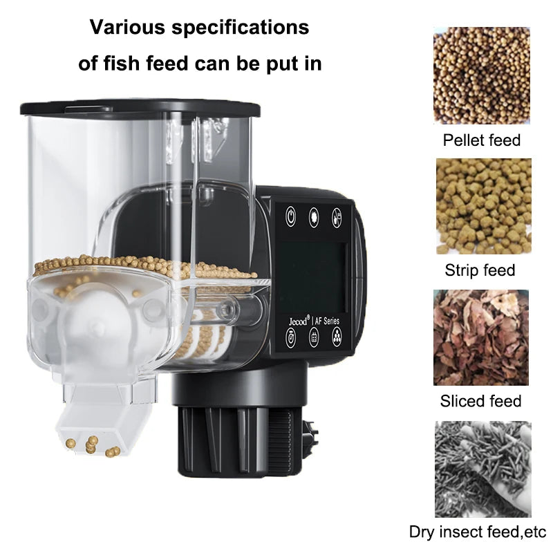 Jebao Automatic Fish Tank Feeder Intelligent Aquarium Feeding Digital Timing High Capacity Fish Feeder Fishbowl Accessories