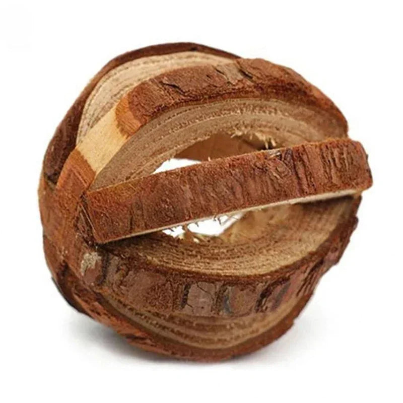 Cute Rabbit Roller Toys Natural Wooden Pine Dumbbells Unicycle Bell Chew Toys for Guinea Pigs and Small Pets