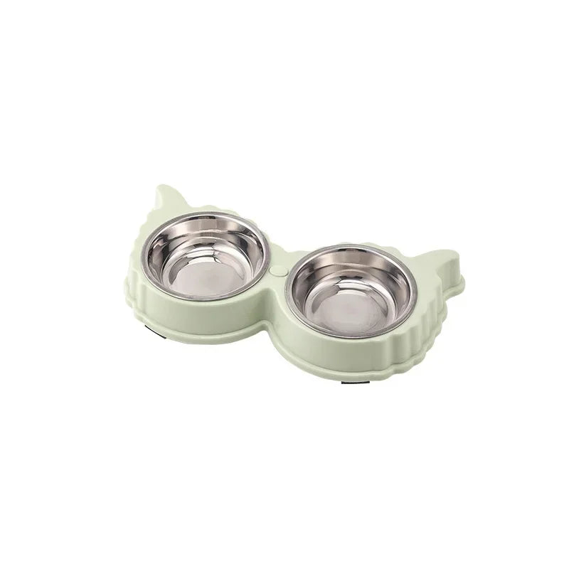 Pet Cute Plastic Food and Water Bowls for Cats and Dogs Rounded Feeder and Drinker Home Pet Supplies
