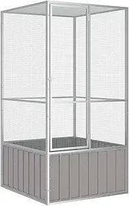 Large Bird Cage with Galvanized Steel Construction for Indoor Use, Secure and Ventilated Aviary in Anthracite Color