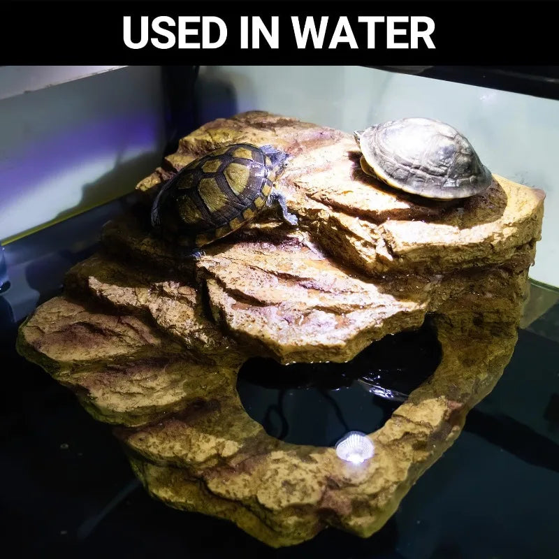 Reptile Hideout Cave Habitat Tank Decor for Bearded Dragon Leopard Gecko Lizards and Turtle