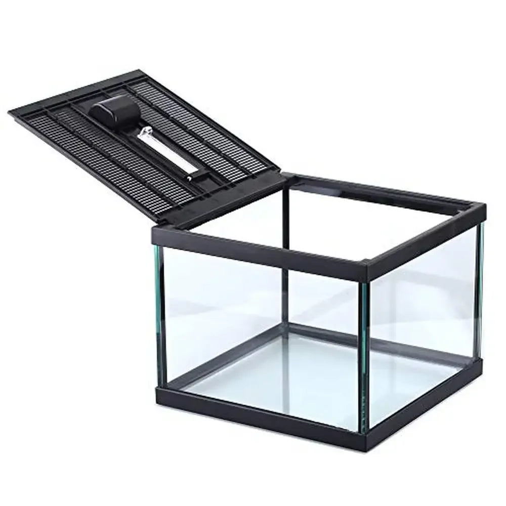 Reptile Amphibian Glass Terrarium Tank Ventilated Habitat Waterproof Lightweight 7.8x7.8x5.9 Inches