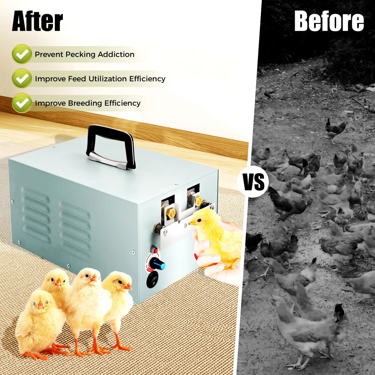 110V Automatic Chicken Debeaking Machine Electric Poultry Beak Trimmer High Speed Adjustable Temperature Farm Tool