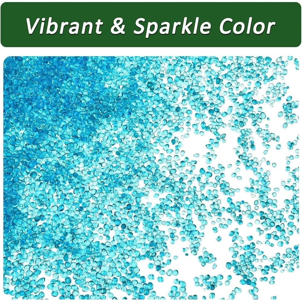 Vibrant Blue Polished Aquarium Gravel Sea Glass Substrate 2.2 Pounds Perfect for Fish Tanks Fairy Gardens and Succulent Planters