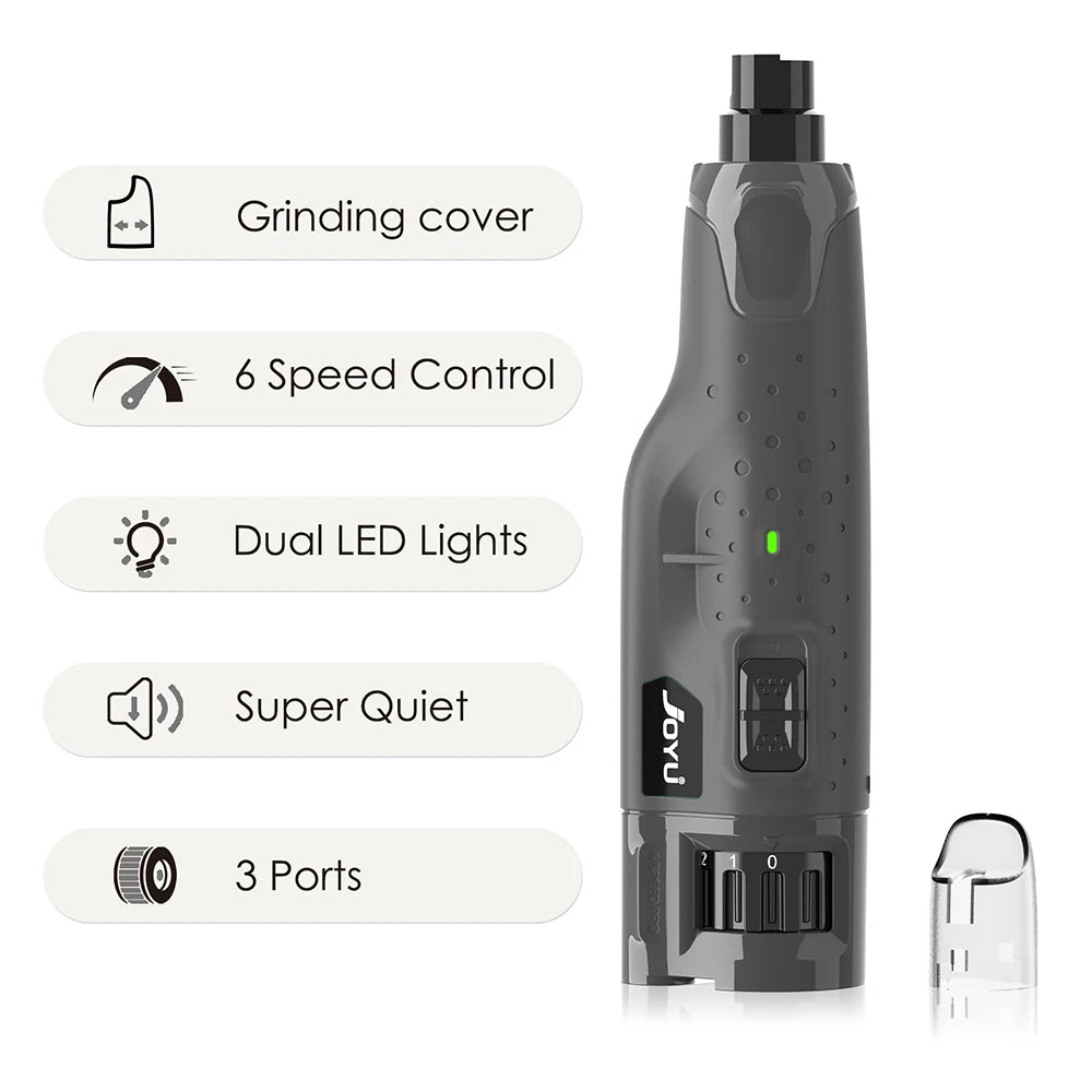 Dog Nail Grinder Dustproof with 2 LED Lights Super Quiet Powerful 6 Speed Nail Trimmer for Small Medium Large Dogs