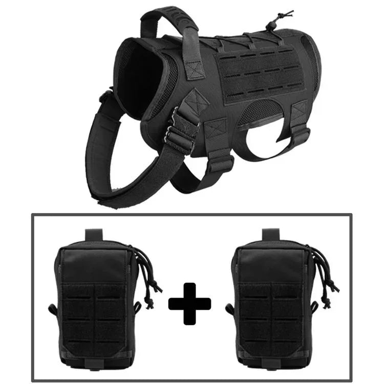 Military Large Dog Harness Pet German Shepherd K9 Malinois Tactical Vest Leash Set