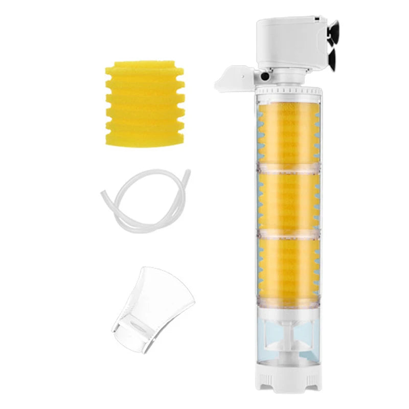 Tank Filter Ultra Quiet Fish Tank Filtration Pump Add Oxygen 3 in 1 Multifunction Internal Aquarium Filter Pump Accessories