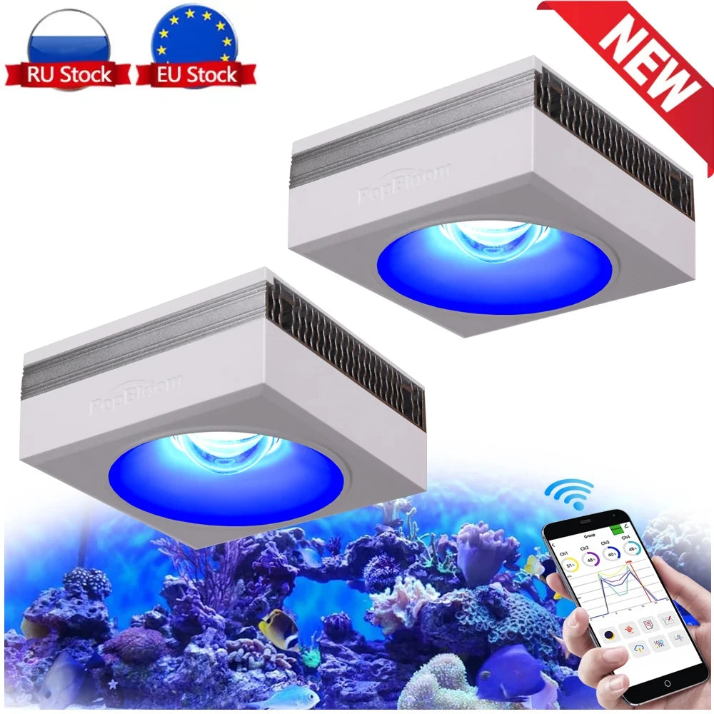 PopBloom RL90 WiFi Aquarium LED Lighting 100W Coral Reef Grow Light for Saltwater SPS LPS Marine Fish Tank
