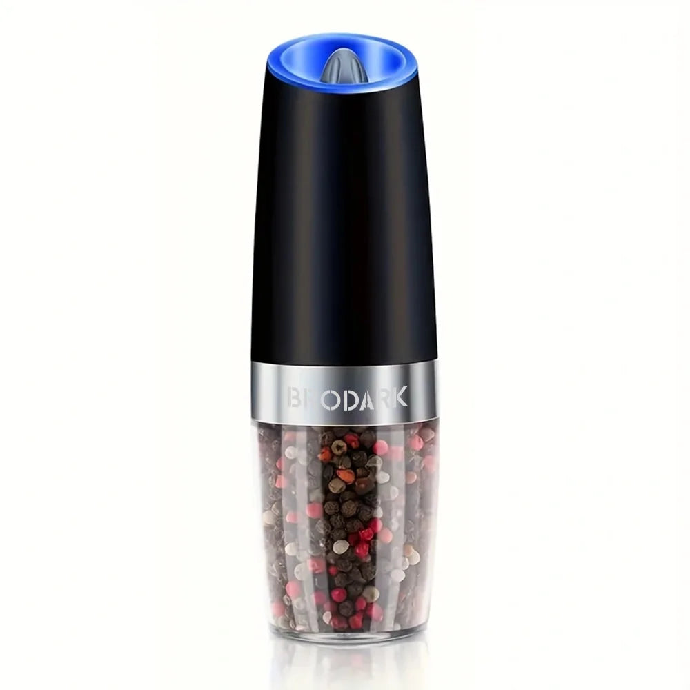 1/2Pcs Gravity Electric Salt And Pepper Grinder Set Battery Powered LED Light One Hand Automatic Operation