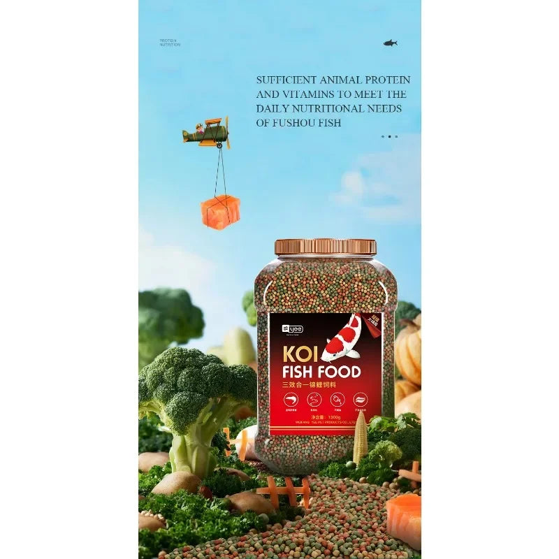 YEE Granular Mixed Koi Fish Food Gold Fish Feed Bagged