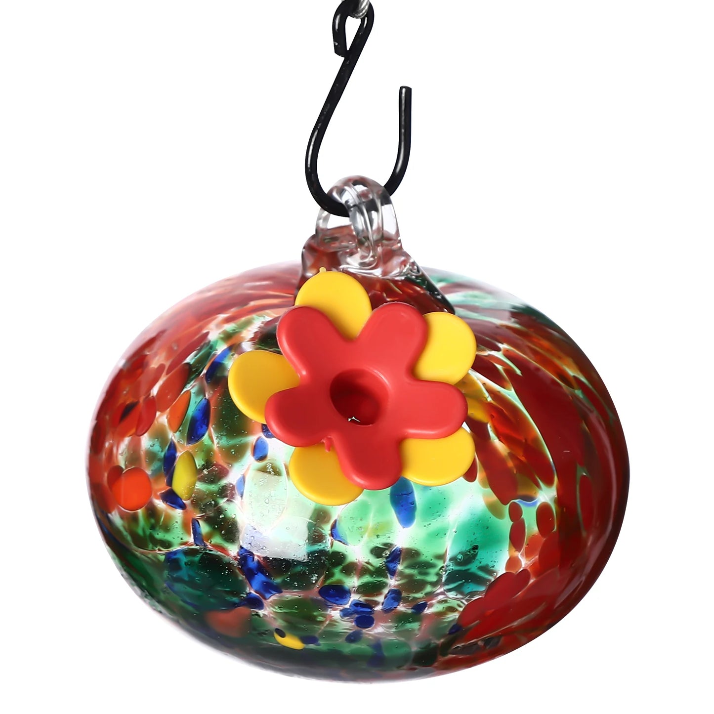 Charming Glass Wind Chime Hummingbird Feeder Outdoor Hanging Bird Feeder