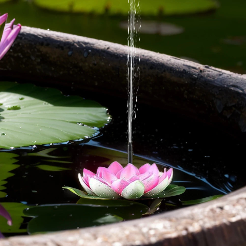 Lotus Solar Water Fountain Brushless Pump Floating Garden Fountain Solar Powered for Outdoor Bird Bath