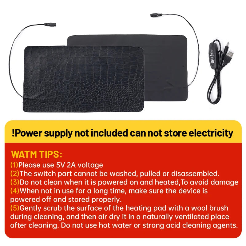 5V 2A Pet Heating Pad USB Reptile Warm Pad With Controller