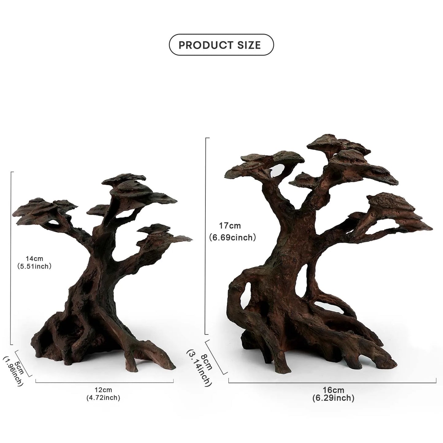 FZONE Resin Aquarium Driftwood Tree Decoration for Nano Aquascaping and Hardscape