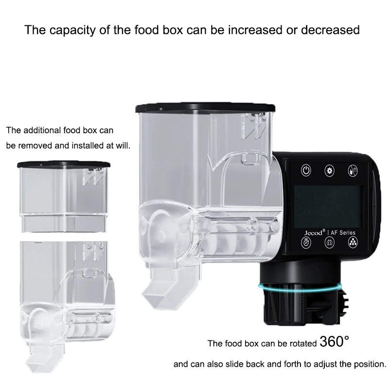 Jebao Automatic Fish Tank Feeder Intelligent Aquarium Feeding Digital Timing High Capacity Fish Feeder Fishbowl Accessories