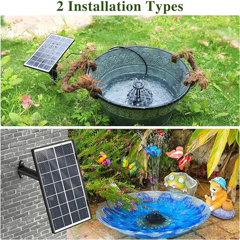 3.5W Solar Fountain Pump Outdoor Solar Fountain with Upgraded Glass Solar Panel and Nozzle Solar Fountain Pump for Bird Baths