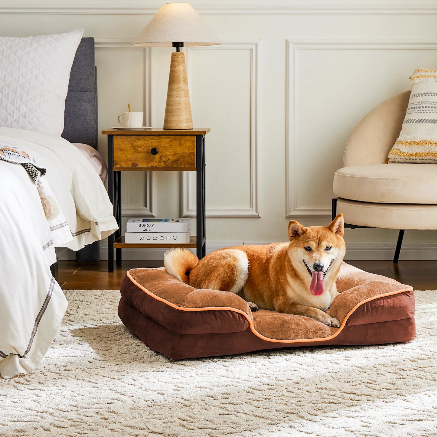JHK Orthopedic Dog Bed Memory Foam Pet Bed for Small Dogs and Cats with Washable Cover Non Slip Base Waterproof Liner