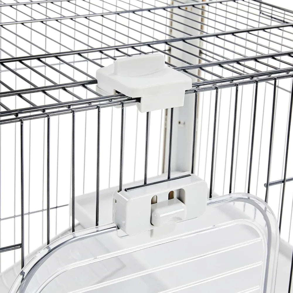 30 Inch Small Animal Cage 2 Level Open Top Rabbit Cage on Wheels with Pull Out Tray for Guinea Pig Ferret Chinchilla Kitten