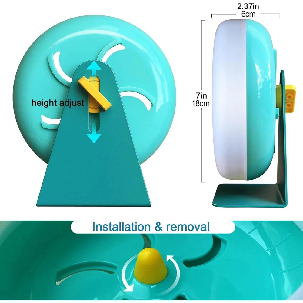 Hamster Silent Wheel Quiet Running Wheel Adjustable Stand