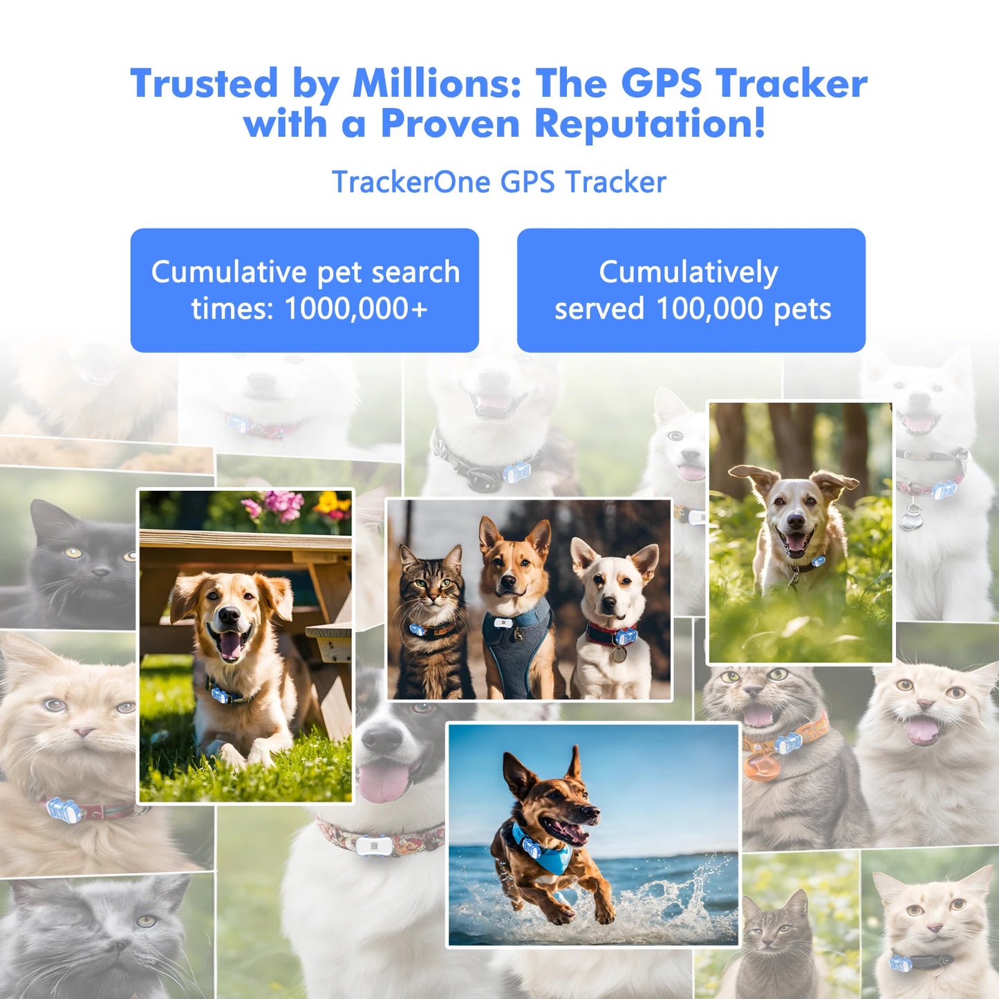 4G Dog Cat GPS Tracker for Pets - Waterproof Smart Locator