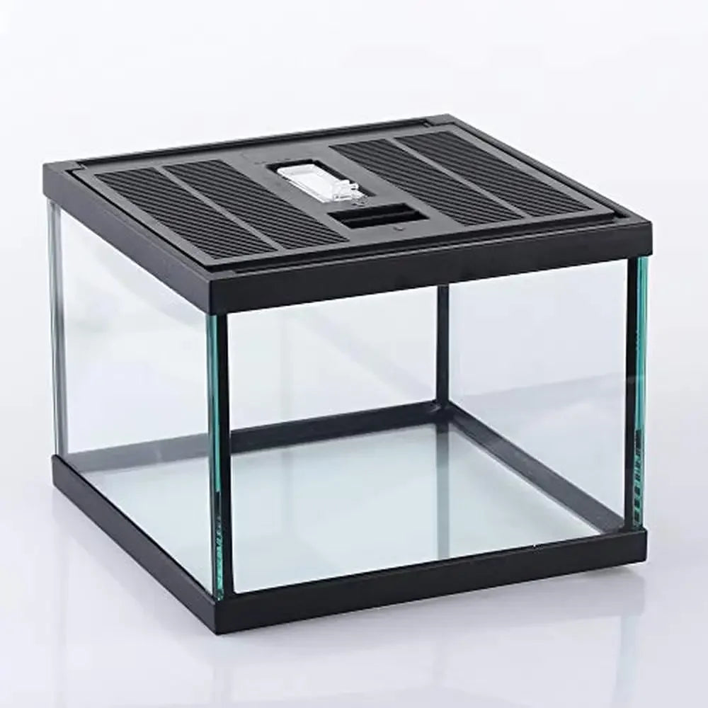 Reptile Amphibian Glass Terrarium Tank Ventilated Habitat Waterproof Lightweight 7.8x7.8x5.9 Inches