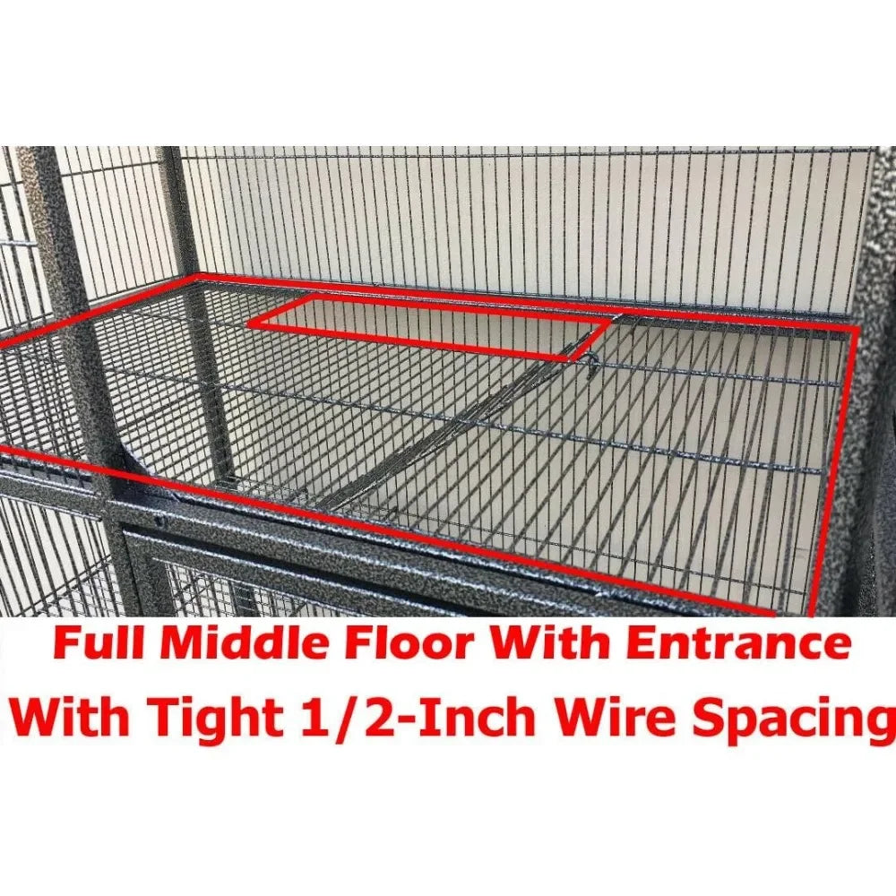 XL Small Animal Cage Two Story Chew Proof Bar Spacing Tray