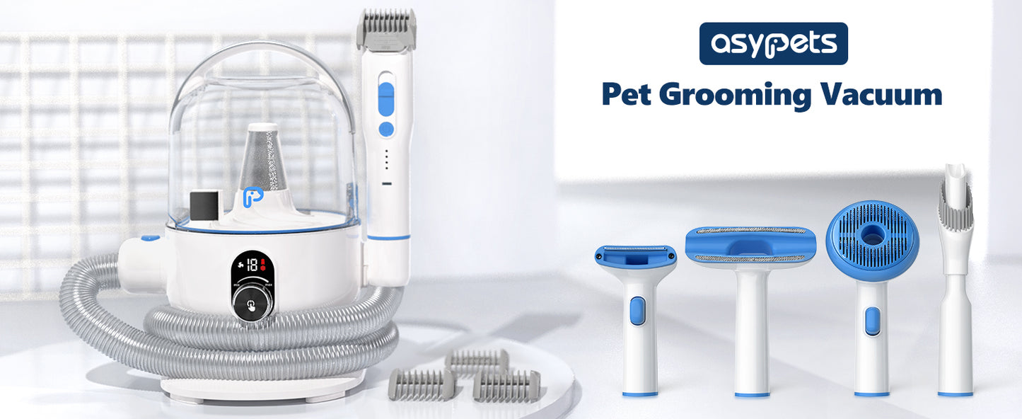 Dog Grooming Kit with 2L Vacuum Suction 99% Pet Hair