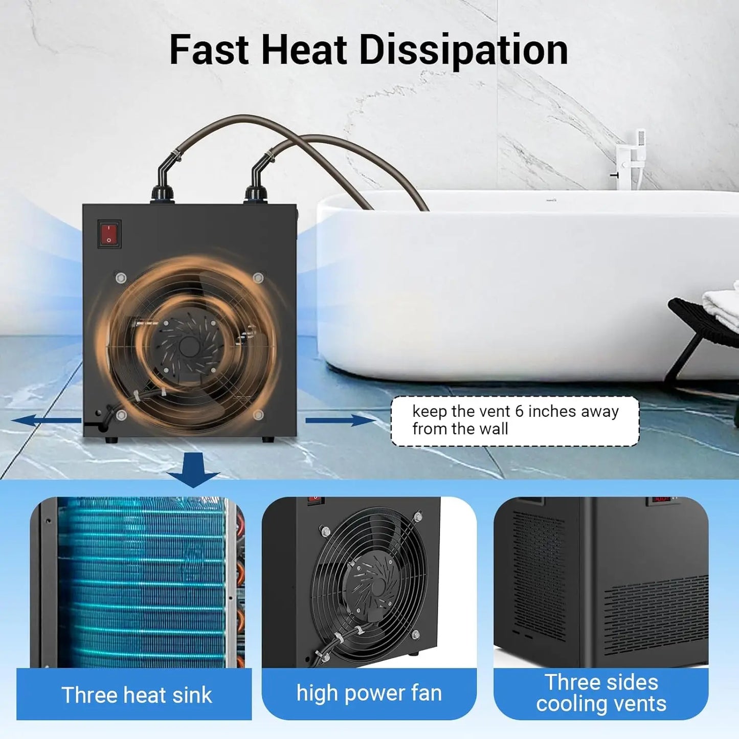 Active Aqua 132 Gallon Aquarium Chiller 1/2 HP for Axolotl and Hydroponic System