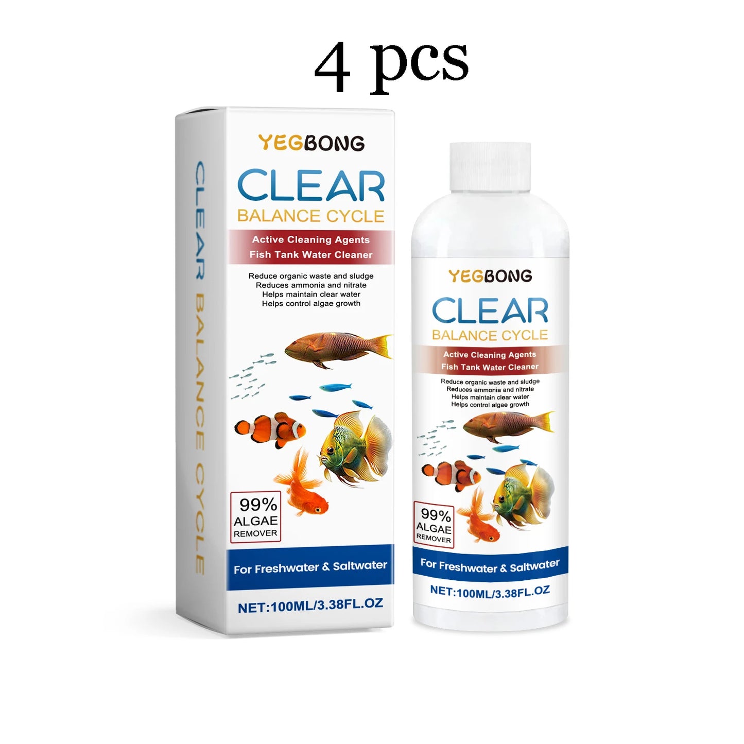 Yegbong Natural Fish Tank Water Cleaner for Algae Control and Clear Water