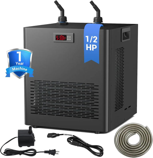 Active Aqua 132 Gallon Aquarium Chiller 1/2 HP for Axolotl and Hydroponic System