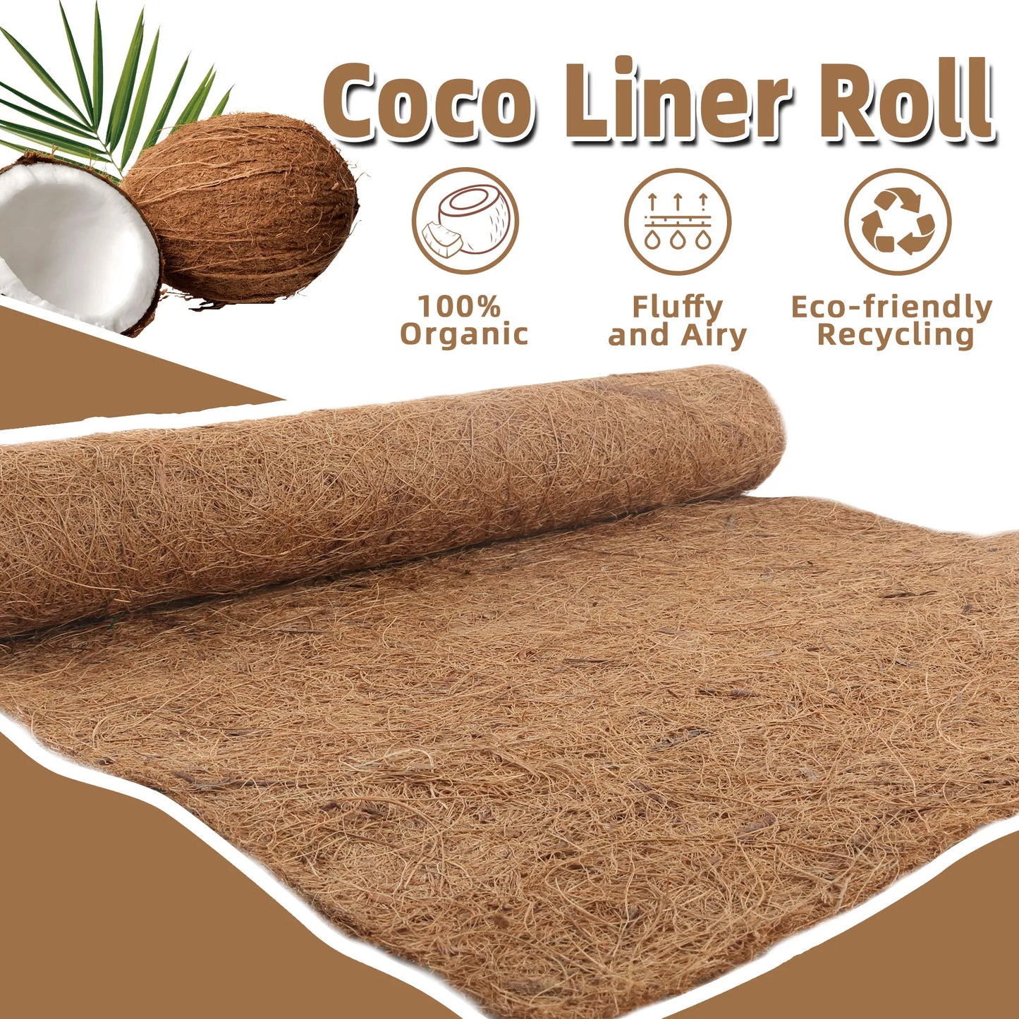 Coco Liner Roll, 16 x 160 Inch Coconut Fiber Liners