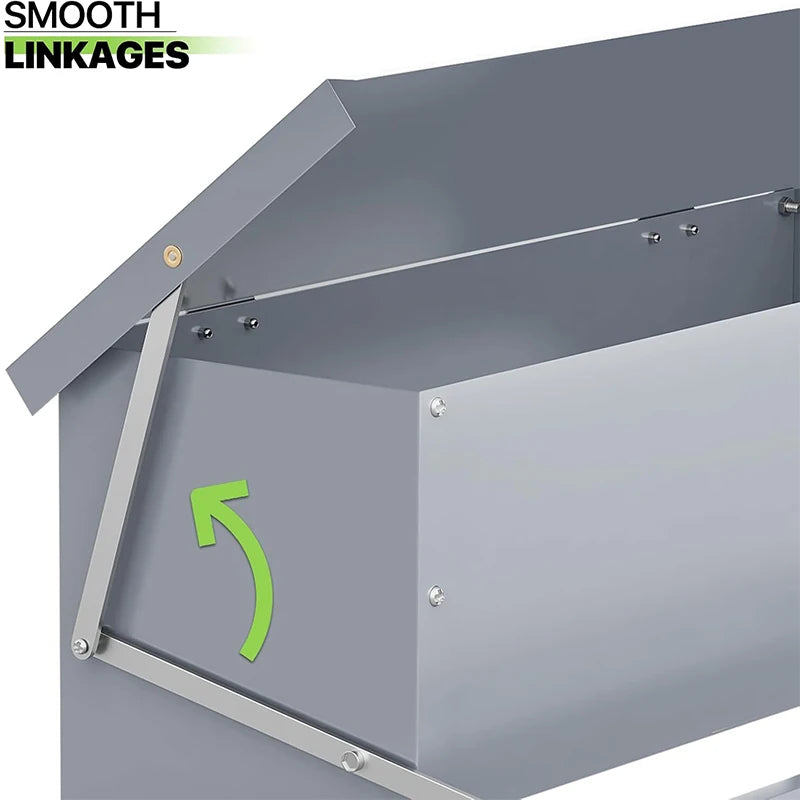 Automatic Chicken Feeder Poultry Feeding Box Feed Trough Dispenser Stainless Steel Equipment