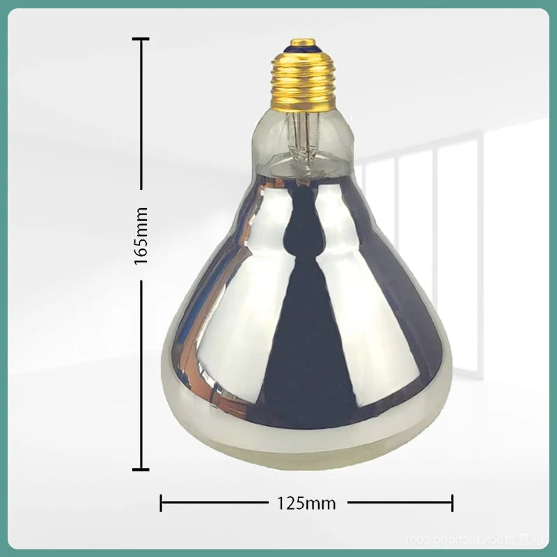 BONGBADA Infrared Heating Lamp for Chickens Ducks Piglets Pets Food Physiotherapy Red White R125 100W 275W