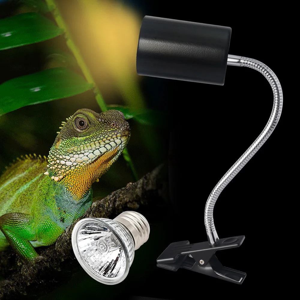 Reptile Heat Lamp Bulb With Clip-on Dimmable UVA UVB