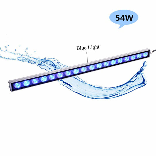 54W LED Aquarium Light Blue 470nm Waterproof Underwater Lamp for Fish Tank and Aquariums Accessories