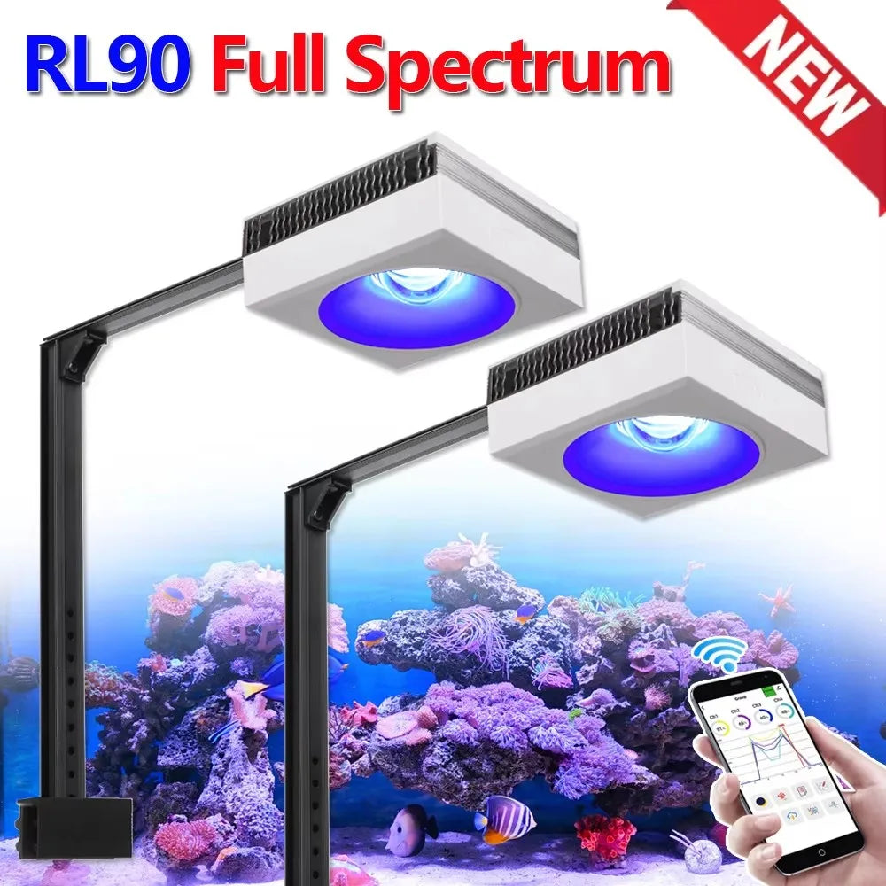 PopBloom WiFi Aquarium Light Full Spectrum For Reef And Saltwater 80 To 120 Cm