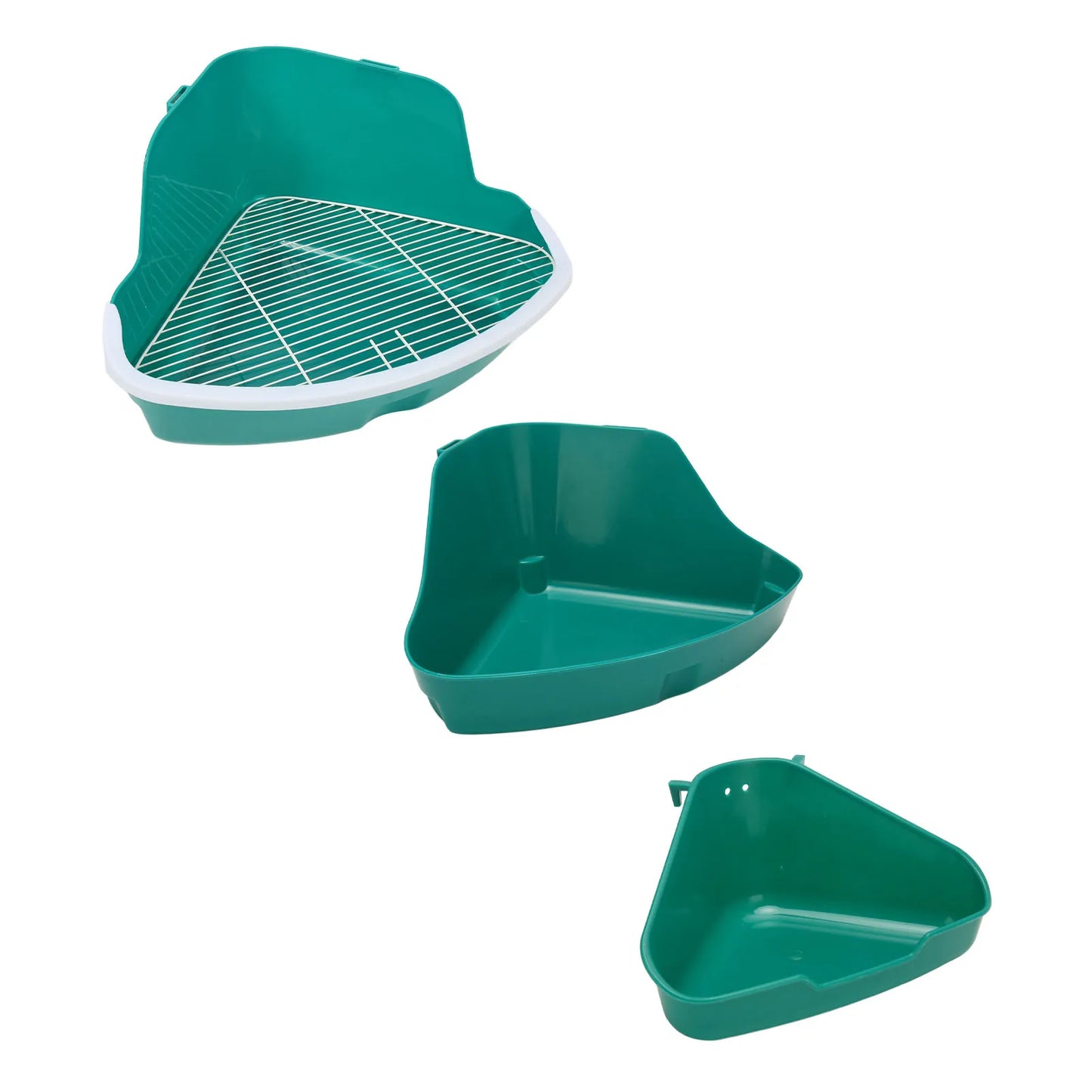 Small Animal Corner Litter Box Reinforced Fanshaped Easy to Clean Prevent Splash for Rabbits Chinchillas