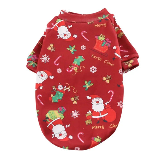 Christmas Dog Sweater With Warm Lining Pullover For Pets