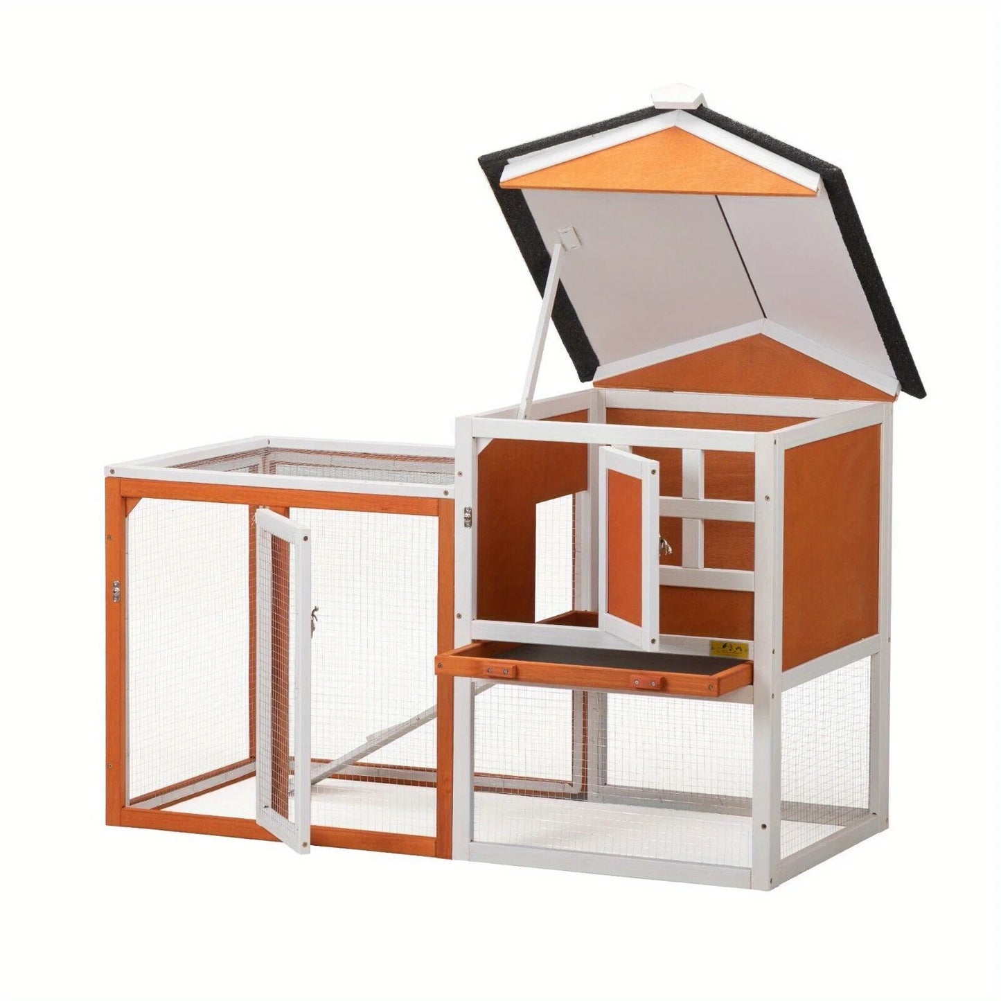 Wooden Rabbit Hutch Cage House Habitat Pet Chicken Coop Outdoor Medium Size