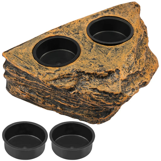 Magnetic Reptile Feeder Ledge Four Bowls Food Water Dish
