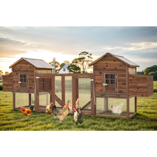 Large Wooden Chicken Coop With Run For 2 To 8 Chickens