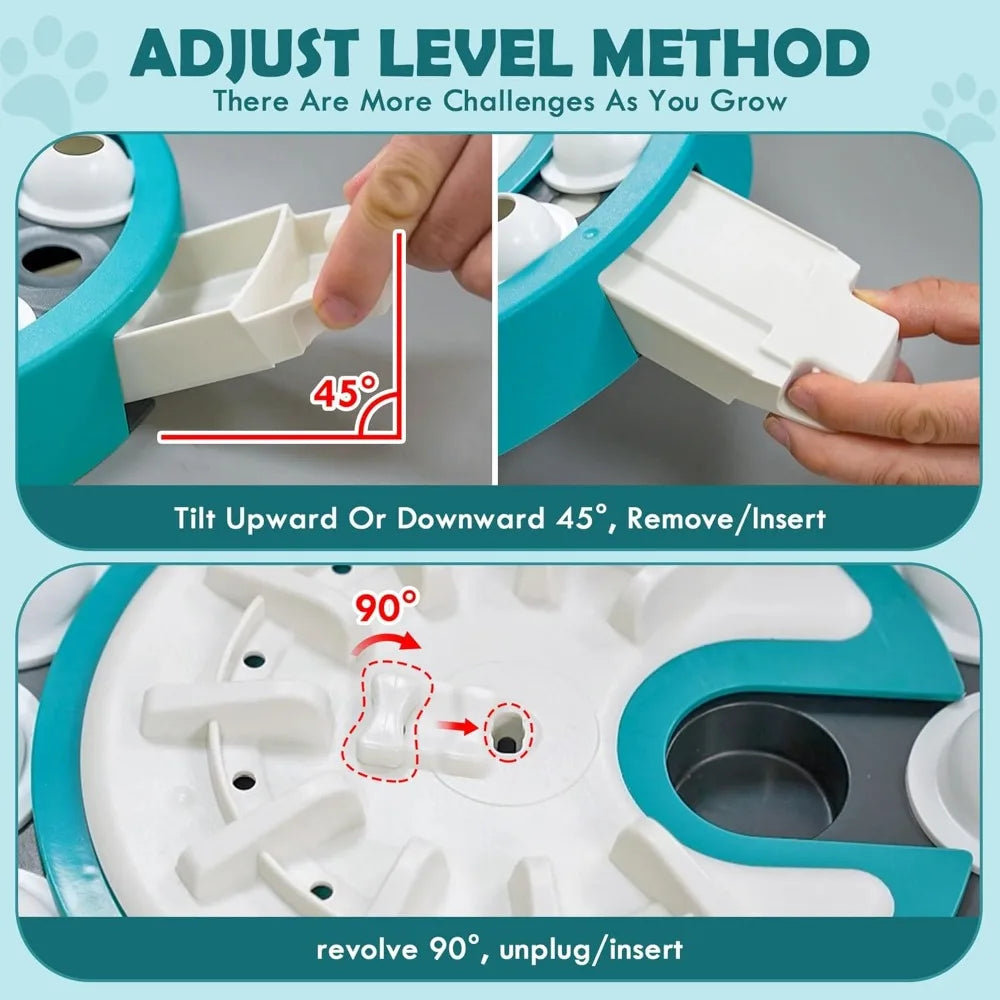 Dog Puzzle Toy Adjustable Difficulty Level Three In One Plastic For Indoor Mental Stimulation Training