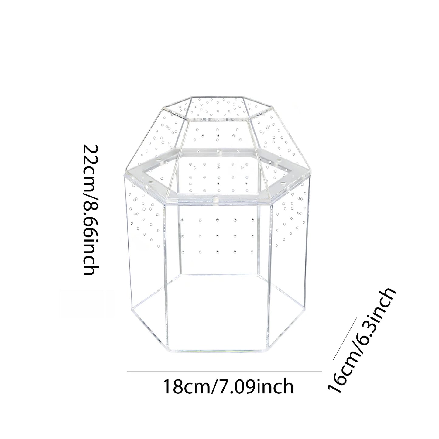 Acrylic Jumping Spider Enclosure Ventilated Breeding Box 7.09 x 6.3 x 8.66 in