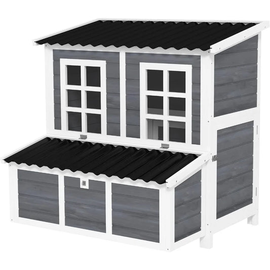 Outdoor Chicken Coop for 4 to 6 Hens with Nesting Area and Waterproof Roof