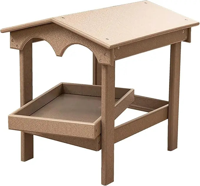 Recycled Plastic Large Raised Platform Covered Ground Fly Through Bird Feeder with Removable Seed Tray for Outdoors USA
