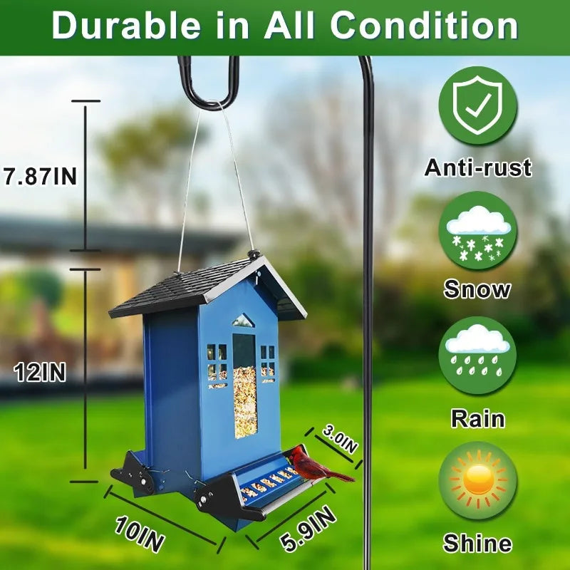 Squirrel Proof Bird Feeder for Outside Large Capacity Seed