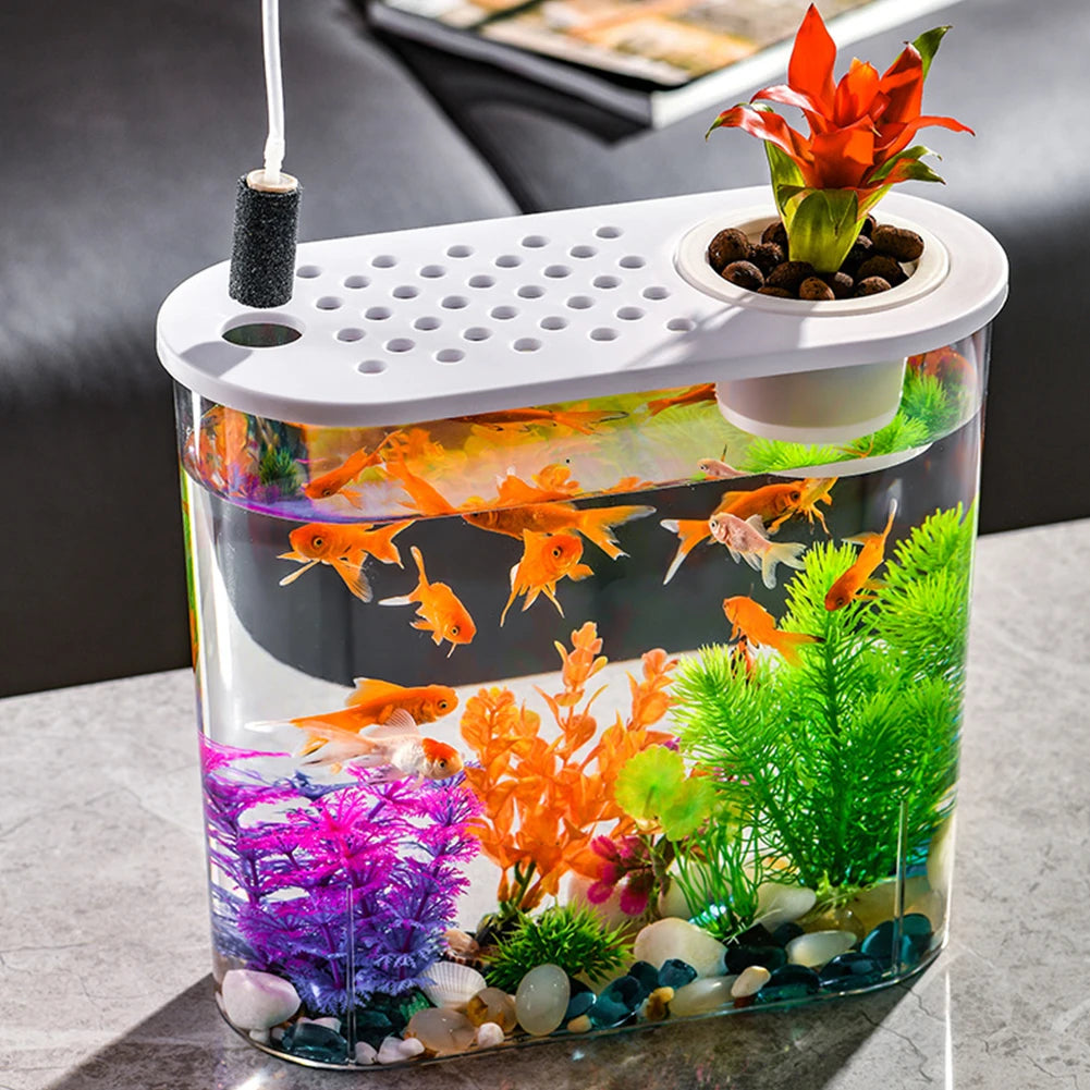 Plastic Clear Table Fish Bowl Shatterproof Aquarium Planter
