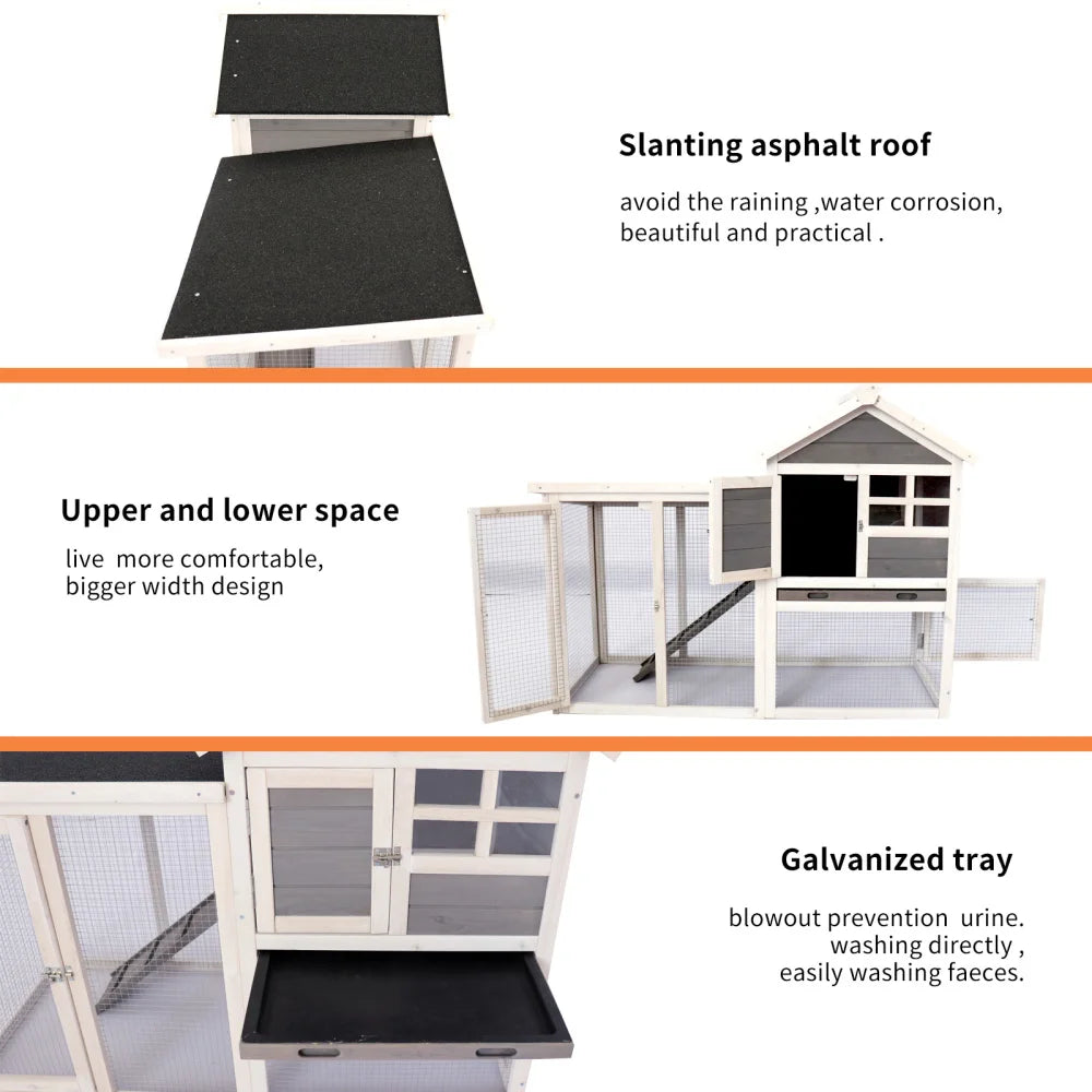 Deluxe Wooden Chicken Coop Hen House Hutch Poultry Cage