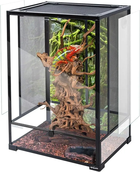 24 Inch x 18 Inch x 36 Inch Reptile Tall Glass Terrarium Habitat Double Hinge Door
